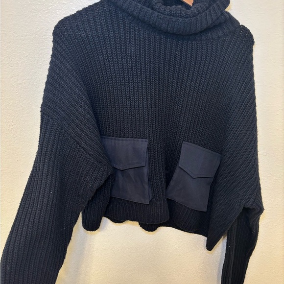 Zara black oversized boxy Cowl Neck Sweater - Picture 2 of 6